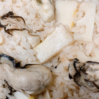 牡蠣と筍の炊き込みご飯